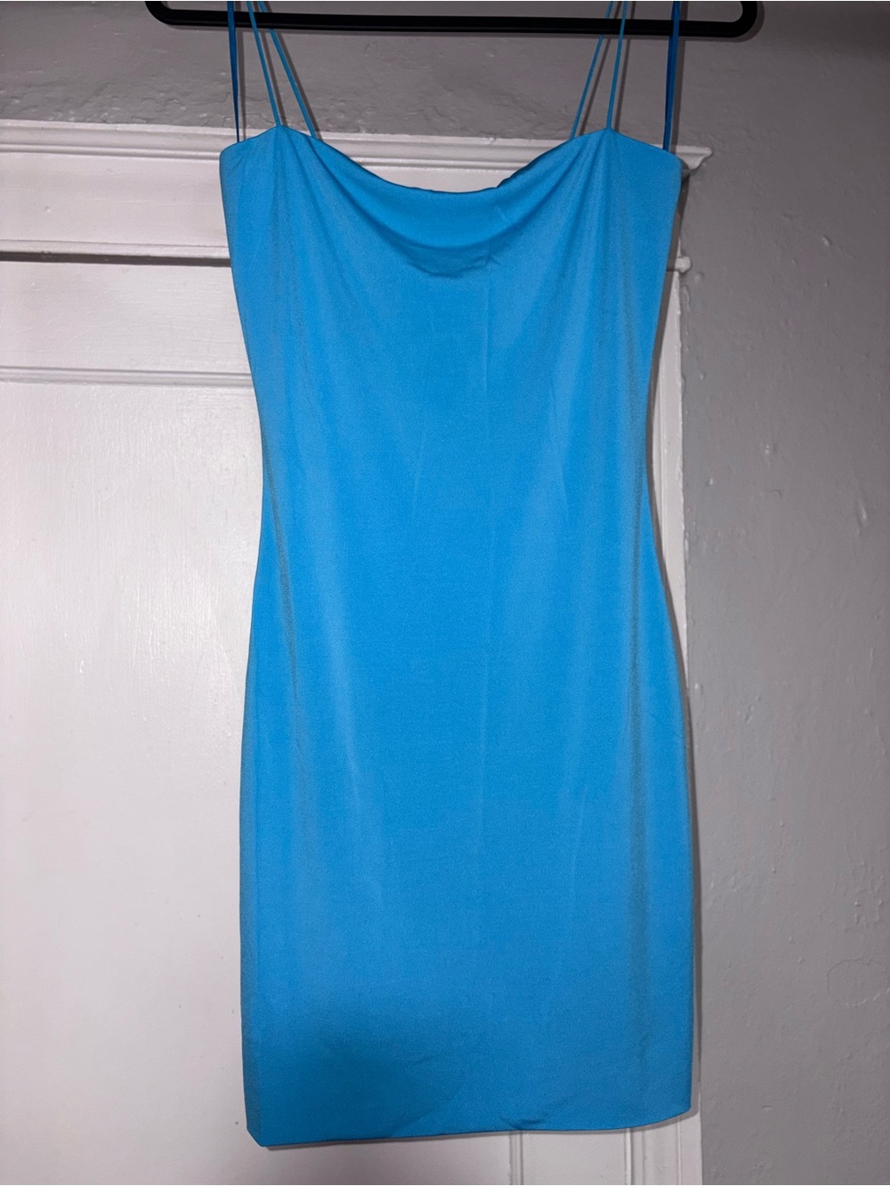 Love Tree Bright Blue Cowl Neck Mini Dress